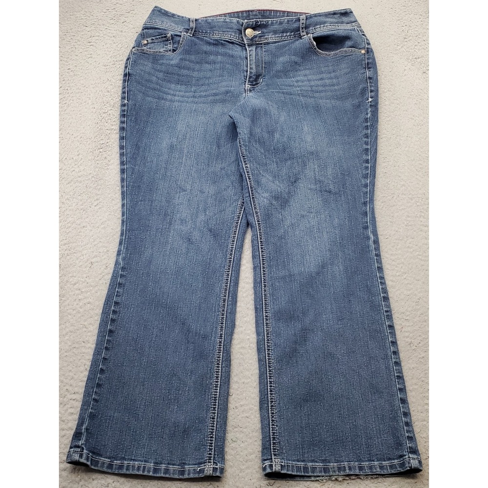 Lane Bryant Jegging Jeans Womens 16P Blue Denim Stretch Relaxed Bootcut Leg